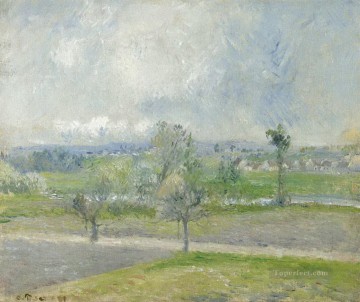  rain Canvas - valhermeil near oise rain effect 1881 Camille Pissarro
